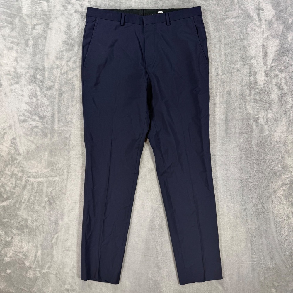 Hugo Boss Slim Fit Dress Pants Men's 30R Navy Virgin Wool